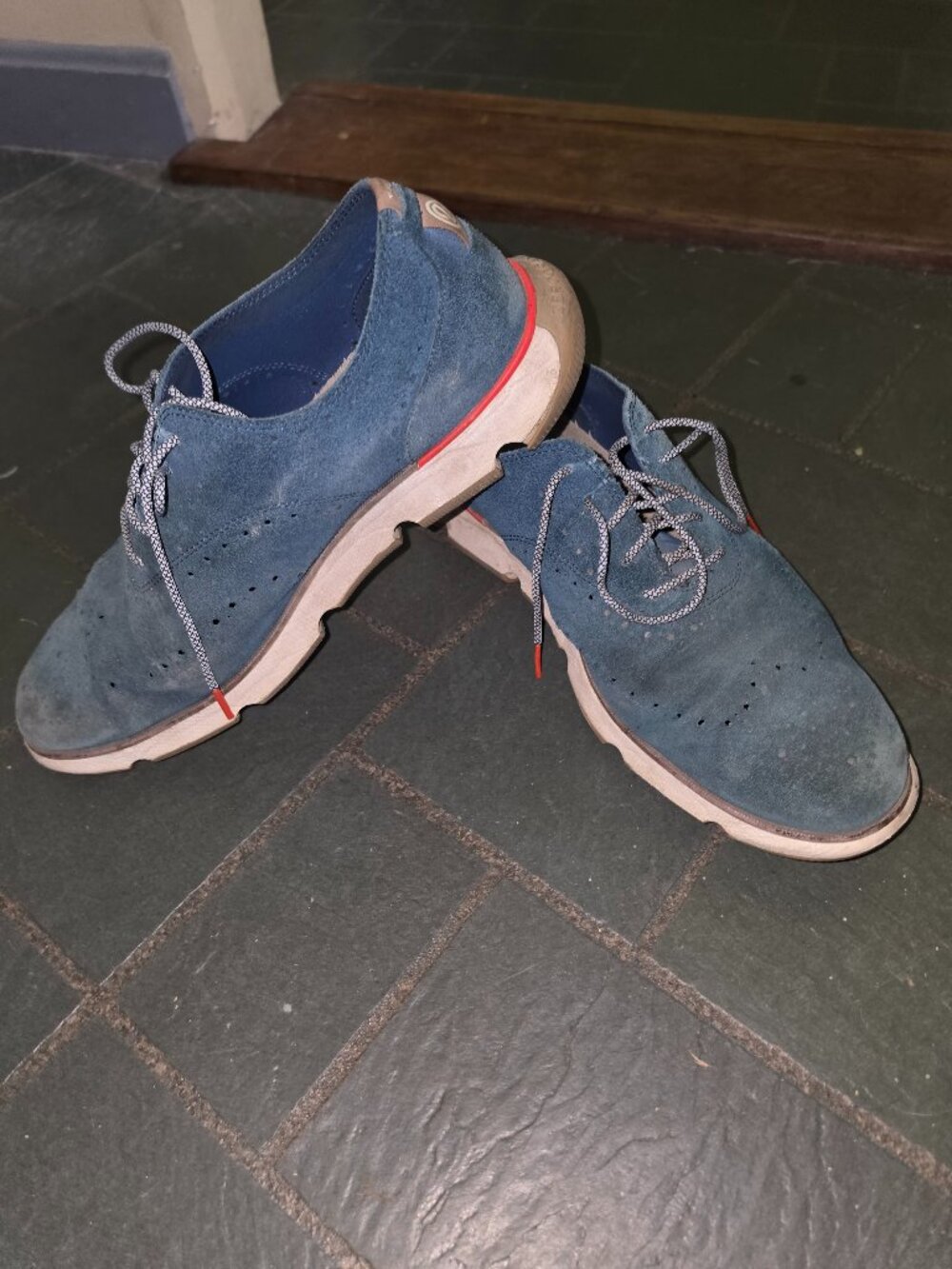 Cole Haan ZERØGRAND Blue Suede Wingtip Oxford Dress Sneakers